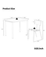 5-Piece Dining Set for 4: Kitchen Table & Chairs, Metal & Mdf, Compact