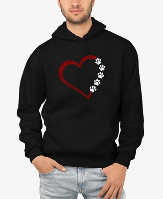 La Pop Art Men's Meow Heart Word Hooded Sweatshirt