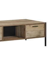 Gold Sparrow 49.5" Wood Lowen 4-Drawer Coffee Table, Created for Macy's