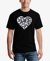 La Pop Art Men's Dog Heart Word T-Shirt