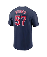 Nike Men's Shane Bieber Navy Cleveland Guardians Fuse Name Number T-Shirt