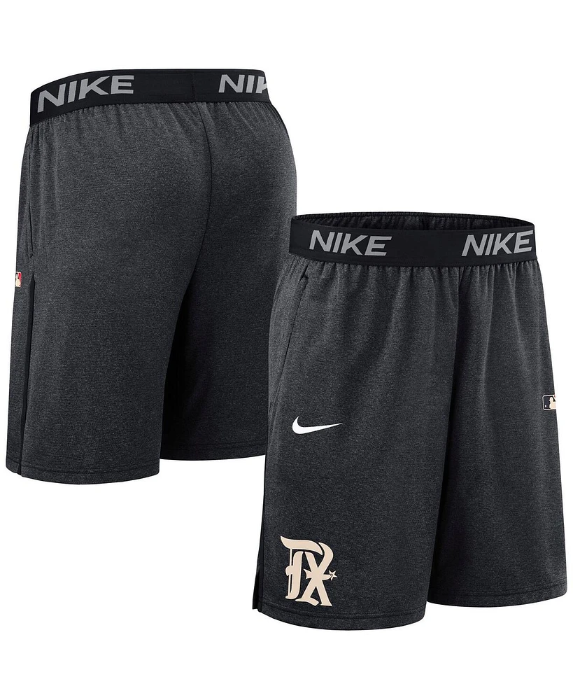 Nike Men's Black Texas Rangers Authentic Collection City Connect Performance Knit Shorts