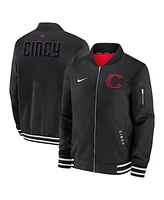 Nike Men's Black Cincinnati Reds Authentic Collection City Connect Full-Zip Bomber Jacket