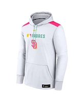 Nike Men's White San Diego Padres Authentic Collection City Connect Therma Pullover Hoodie