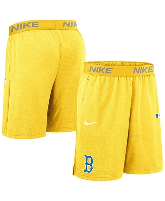 Nike Men's Gold Boston Red Sox Authentic Collection City Connect Performance Knit Shorts