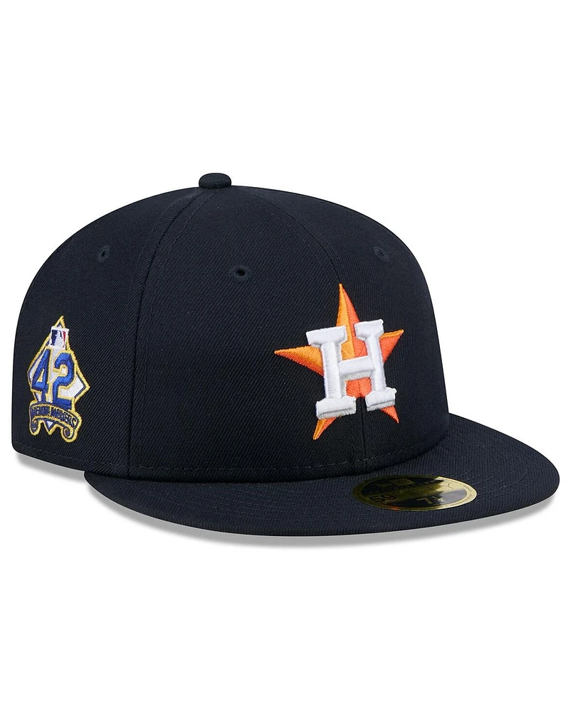 New Era Men's Navy Houston Astros 2025 Jackie Robinson Day Retro Crown 59FIFTY Unstructured Fitted Hat