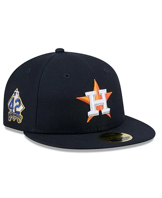 New Era Men's Navy Houston Astros 2025 Jackie Robinson Day Retro Crown 59FIFTY Unstructured Fitted Hat