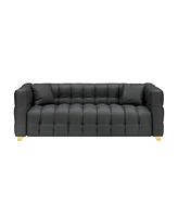 80 inches long, 21.7 inches deep, American body structure, technology fabric sofa, 3 seats waterproof and stain-proof, Black anti-cat paw sofa