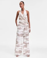 I.n.c. International Concepts Women's Printed Wrap Top, Exclusively at Macy's