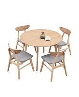 42" Round Dining Table: Modern Wood Table for 4
