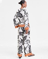I.N.C. International Concepts Womens Peplum Top High Rise Wide Leg Pants Exclusively At Macys