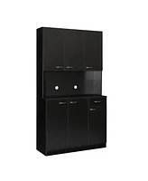 70.87" Tall Wardrobe & Kitchen Cabinet, With 6-Doors, 1-Open Shelves And 1-Drawer For Bedroom