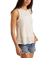 Lucky Brand Women's Cotton Embroidered Tiered Tank Top