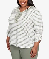 Alfred Dunner Plus Textured Medallion Top