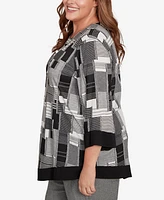 Alfred Dunner Plus Solid Patchwork Top