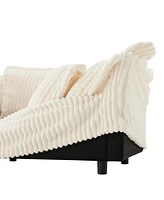 L-Shape Corner Sectional Sofa with Armrests, Deep Seat and Pillows
