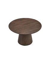 47" Round Brown Dining Table - Modern Style