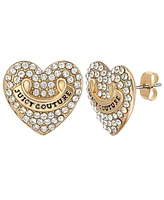 Juicy Couture Gold-Tone Pave Heart Keychain & Earrings Set