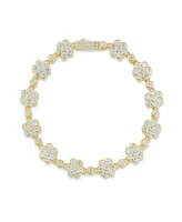 Rachel Zoe 14K Gold Plated Sterling Silver Flower Tennis Bracelet