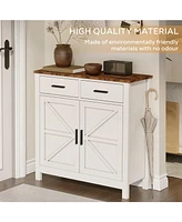Kitchen Storage Cabinet, Modern Farmhouse Buffet Cabinet with Storage, Coffee Bar with 2 Drawers and 2 Doors, Floor Sideboard Buffet for Living Room,