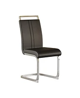 Modern Faux Leather Upholstered Dining Chairs (Set of 2)