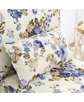 Flannel Dining Chair with Cushion and Pillow - Blue