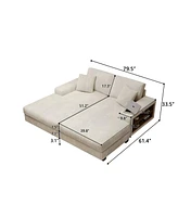 Cozy Corduroy Sofa Sleeper, Modern Oversized Living Room Convertible Lounge