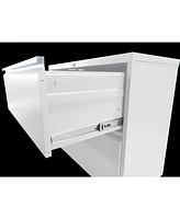 Lateral File Cabinet 3 Drawer, White Filing Cabinet with Lock, Lockable File Cabinet for Home Office, Locking Metal File Cabinet for Legal/Letter/A4/F
