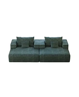 55-inch Chenille Sponge Sofa Lounge Chair,No Assembly Required,Fluffy Modern Sleeper Chair for Indoor Living Room Bedroom