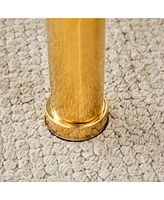 Contemporary Glass Coffee Table with Gold Legs (27.5" Top, 23.6" Bottom)