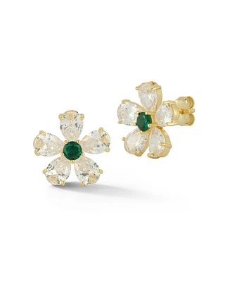 Rachel Zoe 14K Gold Plated Sterling Silver Flower Studs