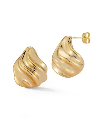 Rachel Zoe Gold Plated Wavy Statement Stud Earrings