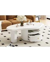 Cloud Coffee Table w/ Drawer & Shelf