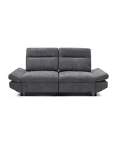Convertible Sleeper Sofa Bed: Adjustable Futon Sofa with Chenille Upholstery (Grey)