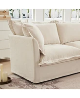 Slipcovered U-Shape Sectional Sofa: Wide, Deep, & Cozy