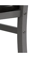 Modern Pu Leather Dining Chairs (Set of 2) with Steel Legs in Grey