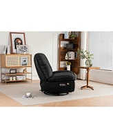 Power Recliner Swivel Glider Usb Charger With Bluetooth Music Player Different Function Sleep Working Game and Leisure Model Black Pu
