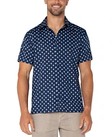 Liverpool Los Angeles Men's Short Sleeve Floral Print Button-Front Shirt