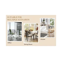 Wood-Textured Mdf Dining Table with 4 Technology Fabric Chairs