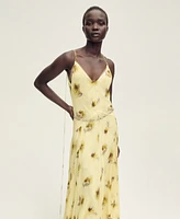 Mango Women's Long Floral-Print Dress
