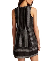 Lucky Brand Women's Cotton Pintuck Button-Front Mini Dress