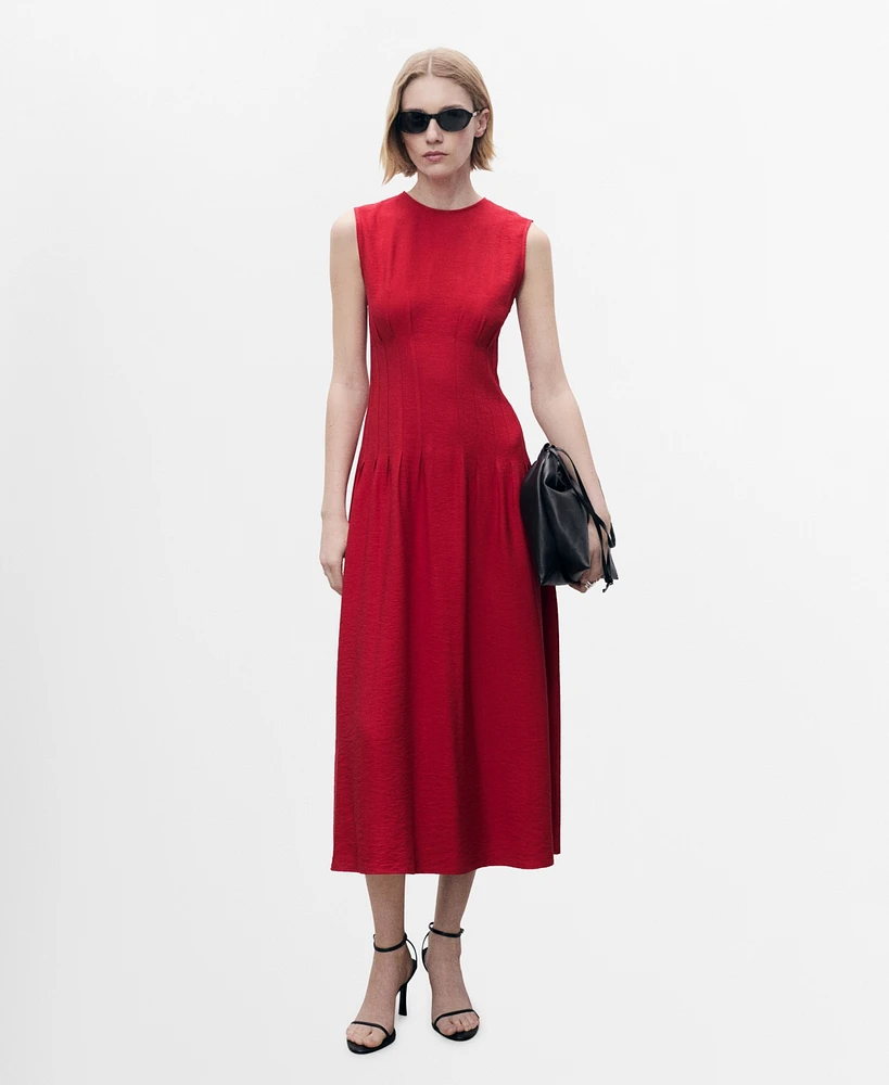 Mango Women's Pleated A-Line Dress