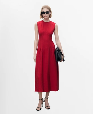 Mango Women's Pleated A-Line Dress