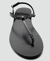 Mango Women's Mini Studs Leather Sandals