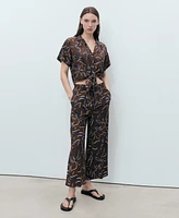 Mango Women's Printed Culotte Pants