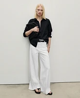 Mango Women's Pocketed Wide Leg Jeans