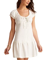 Lucky Brand Women's Tie-Neck Short-Sleeve Market Mini Dress