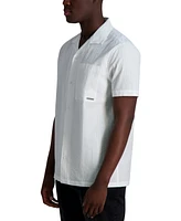 Karl Lagerfeld Paris Men's Short Sleeve All Over Printed Woven Shirt