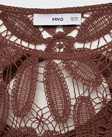 Mango Women's Open Back Crochet Dress