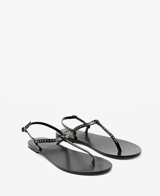Mango Women's Mini Studs Leather Sandals